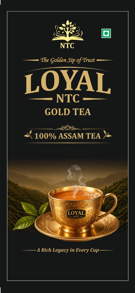 LOYAL NTC Gold Tea product label with brand story, features and nutritional information