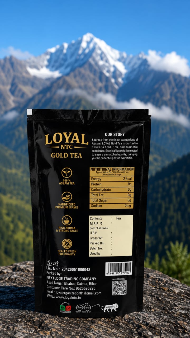 LOYAL NTC Gold Tea back label with nutritional information